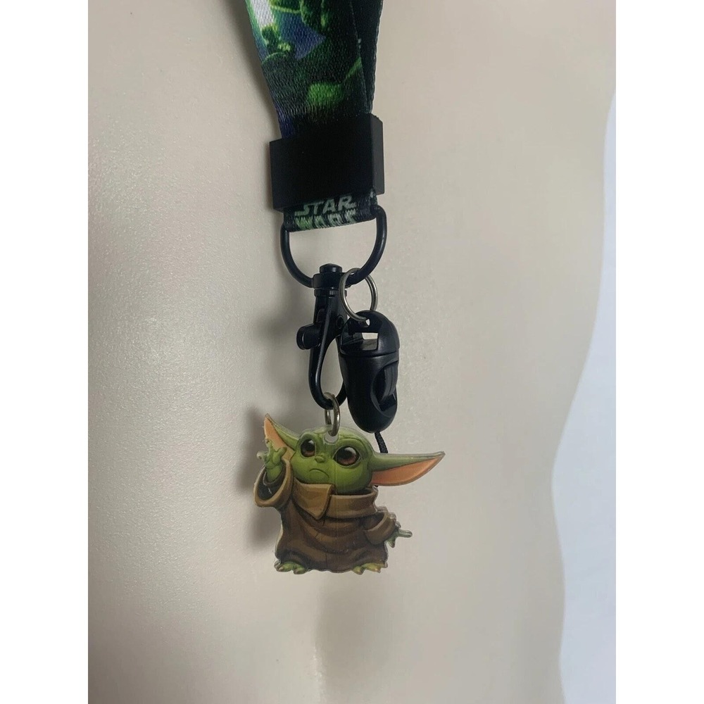 Star Wars Lanyard Grogu Baby Yoda The Mandalorian With Charm‎ Pendant Key Chain - Picture 2 of 2